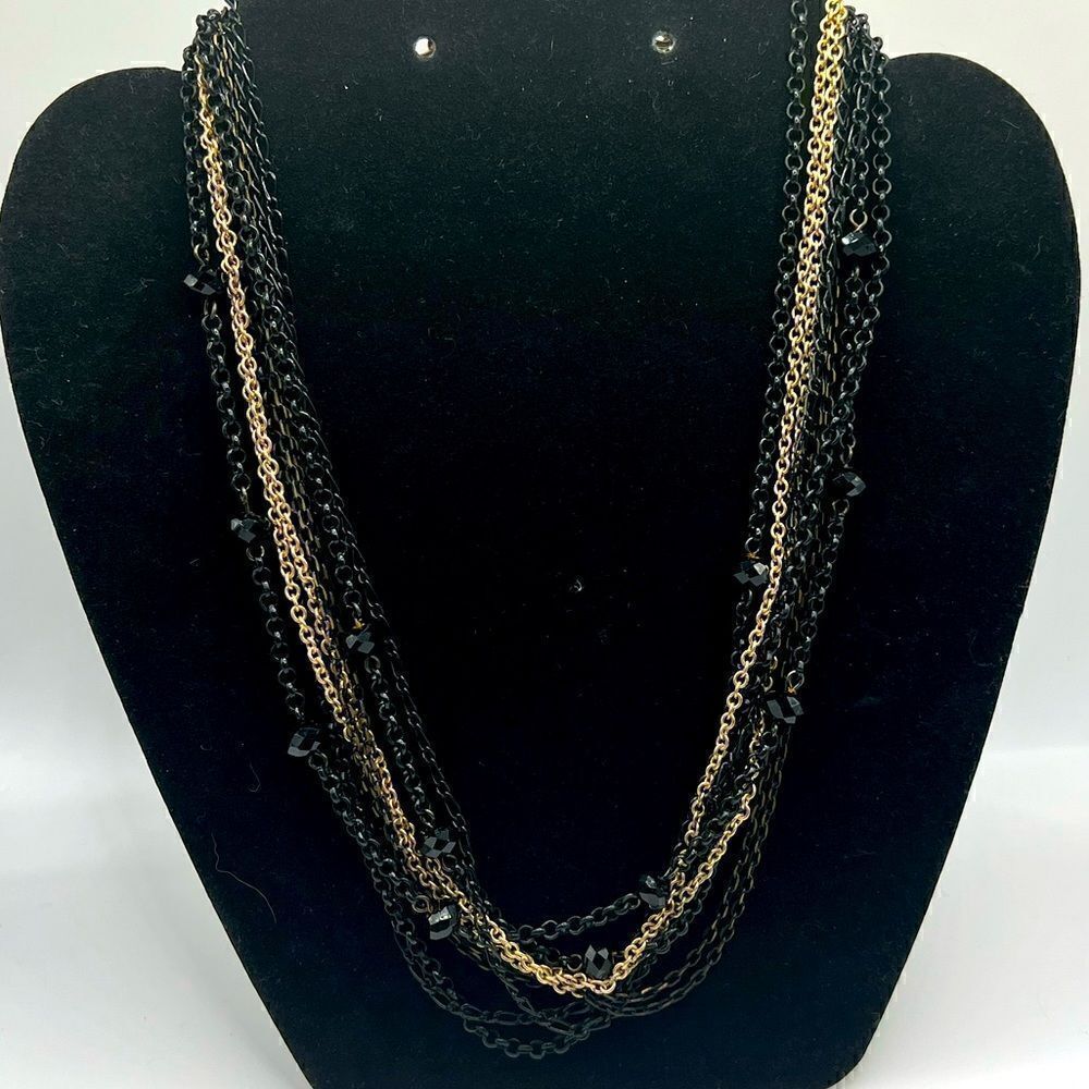 *3/$20* Multi strand black and gold beaded necklace